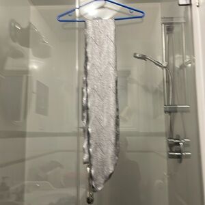 Diane Kroe Sash - silver lamé